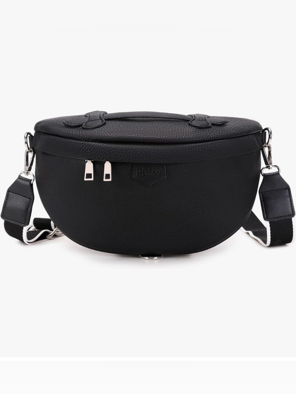 2 for $30 sale: ESLCORRI crossbody sling bag black grained leather adjust. strap